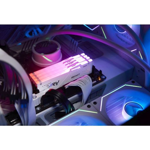 Εικόνα της Ram Kingston Fury Beast 64GB (2x32GB) DDR5-5600MHz CL36 RGB White KF556C36BWEAK2-64