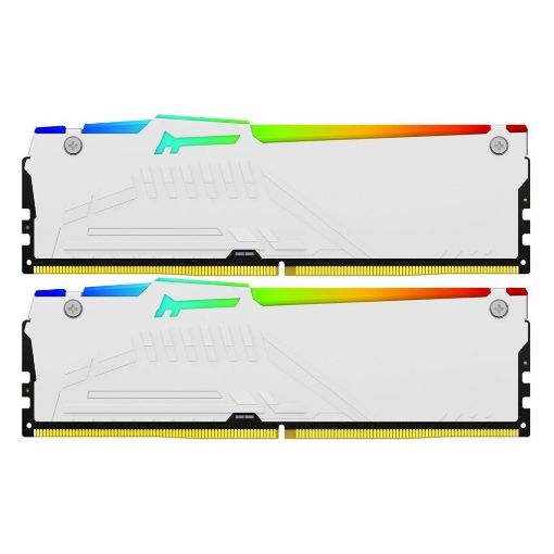 Εικόνα της Ram Kingston Fury Beast 64GB (2x32GB) DDR5-5600MHz CL36 RGB White KF556C36BWEAK2-64