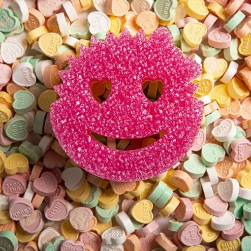 Εικόνα της Σφουγγάρι Scrub Daddy Scrub Mommy Heart Scrubber & Sponge Special Edition Pink/Yellow
