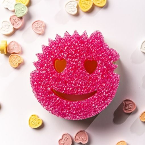 Εικόνα της Σφουγγάρι Scrub Daddy Scrub Mommy Heart Scrubber & Sponge Special Edition Pink/Yellow