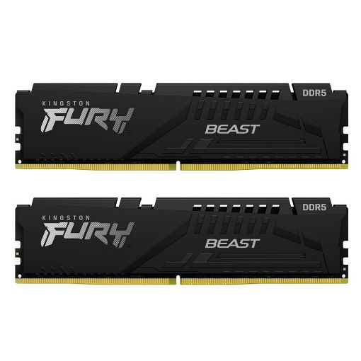 Εικόνα της Ram Kingston Fury Beast 64GB (2x32GB) DDR5-6000MHz CL30 Black KF560C30BBEK2-64