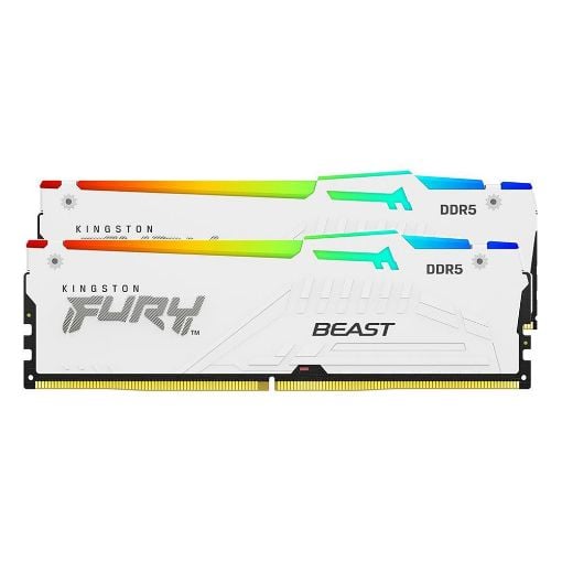 Εικόνα της Ram Kingston Fury Beast 64GB (2x32GB) DDR5-6000MHz CL30 RGB White KF560C30BWEAK2-64