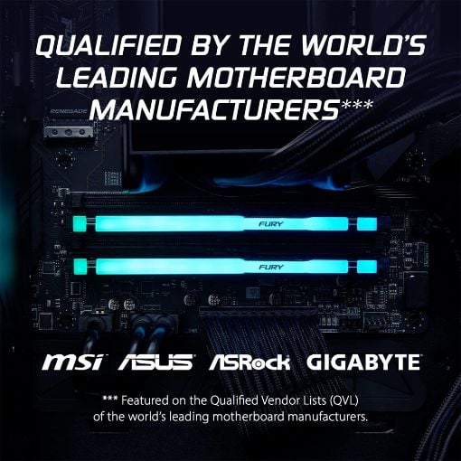 Εικόνα της Ram Kingston Fury Beast 64GB (4x16GB) DDR5-6000MHz CL40 RGB Black KF560C40BBAK4-64