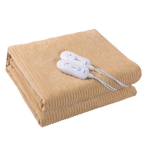 Εικόνα της Ηλεκτρικό Υπόστρωμα Primo Stripe Flannel Διπλό 160 x 140 cm 120W Beige PREB-81082