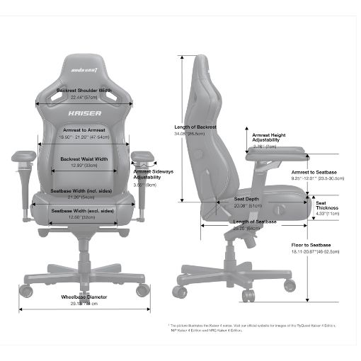 Εικόνα της Gaming Chair Anda Seat Kaiser 4 V2 XL Premium PVC Leather Elegant Black AD12YDDC-XLL-20BPV/C