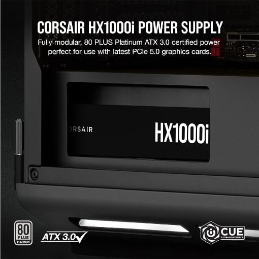 Εικόνα της Τροφοδοτικό Corsair HX1000i Shift 1000W Cybenetics Platinum Full Modular CP-9020265-EU