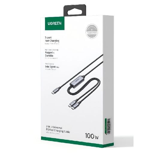 Εικόνα της Καλώδιο Ugreen US561 USB-C to 2x USB-C PD 100W 1.5m 35087