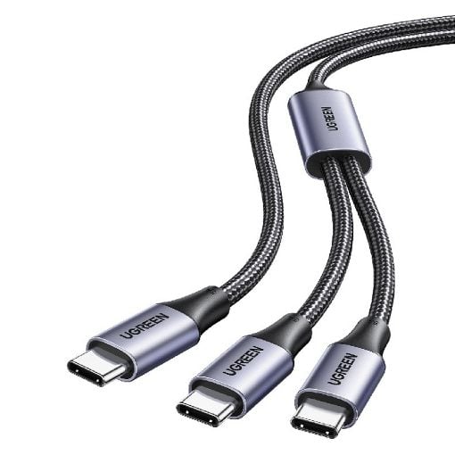 Εικόνα της Καλώδιο Ugreen US561 USB-C to 2x USB-C PD 100W 1.5m 35087