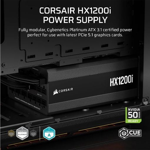 Εικόνα της Τροφοδοτικό Corsair HX1200i Shift 1200W Cybenetics Platinum Full Modular CP-9020267-EU
