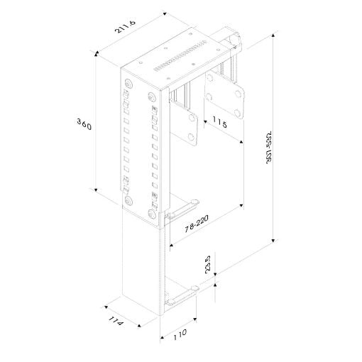 Εικόνα της Βάση Γραφείου Υπολογιστή CPU Holder Neomounts Black CPU-D100BLACK