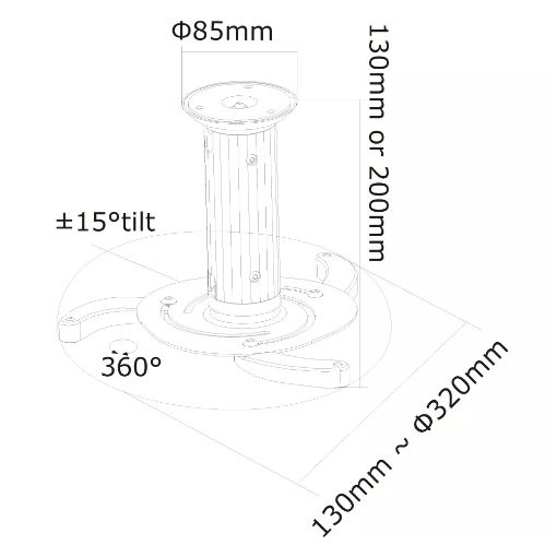 Εικόνα της Περιστρεφόμενη Βάση Οροφής για Projectors Neomounts BEAMER-C80WHITE