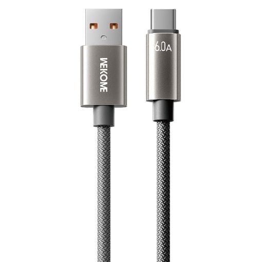 Εικόνα της Καλώδιο WK USB-A  to USB-C 66W 1.2m Grey WDC-63a