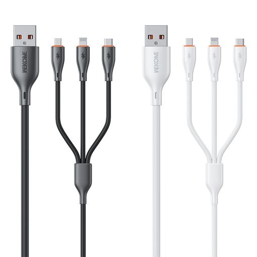Εικόνα της Καλώδιο WK 3-in-1 USB-A to USB-C / Lightning / Micro-USB 66W 1.2m Black WDC-79
