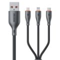 Εικόνα της Καλώδιο WK 3-in-1 USB-A to USB-C / Lightning / Micro-USB 66W 1.2m Black WDC-79