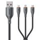 Εικόνα της Καλώδιο WK 3-in-1 USB-A to USB-C / Lightning / Micro-USB 66W 1.2m Black WDC-79