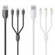 Εικόνα της Καλώδιο WK 3-in-1 USB-A to USB-C / Lightning / Micro-USB 66W 1.2m White WDC-79