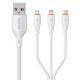 Εικόνα της Καλώδιο WK 3-in-1 USB-A to USB-C / Lightning / Micro-USB 66W 1.2m White WDC-79