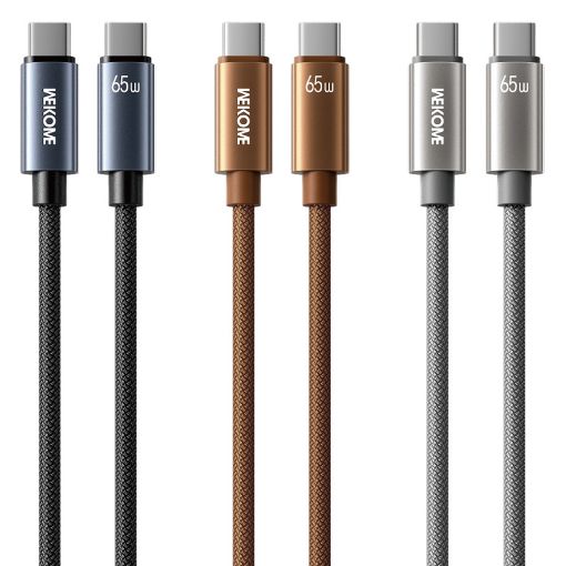Εικόνα της Καλώδιο WK USB-C to USB-C PD 65W 1.2m Grey WDC-64