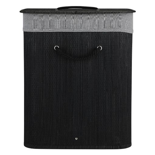 Εικόνα της Καλάθι Απλύτων Estia Bamboo Essentials Πτυσσόμενο 60lt 40x30x50cm Μαύρο 02-34597