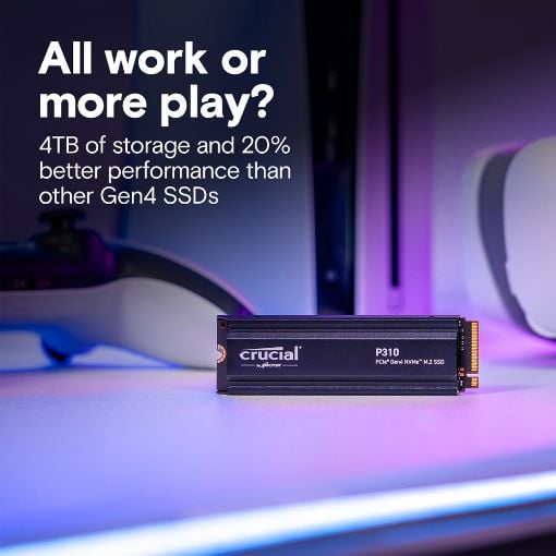 Εικόνα της Δίσκος SSD Crucial P310 2TB PCIe Gen4 NVMe 2280 M.2 with Heatsink CT2000P310SSD5