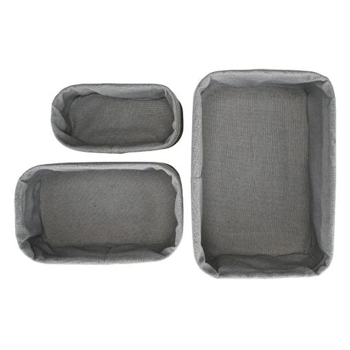 Εικόνα της Σετ Καλάθι Οργάνωσης Estia Bamboo Essentials 30.4x20.5cm Με Επένδυση 3τμχ Μαύρο 02-34603