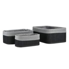 Εικόνα της Σετ Καλάθι Οργάνωσης Estia Bamboo Essentials 30.4x20.5cm Με Επένδυση 3τμχ Μαύρο 02-34603