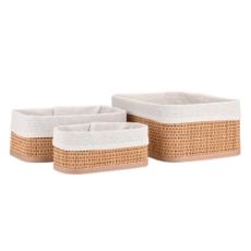 Εικόνα της Σετ Καλάθια Οργάνωσης Estia Bamboo Essentials 30.4x20.5cm με Επένδυση 3τμχ Μπεζ 02-34580