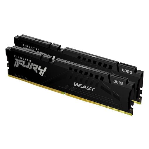 Εικόνα της Ram Kingston Fury Beast 64GB (2x32GB) DDR5-5200MHz CL40 Black KF552C40BBK2-64