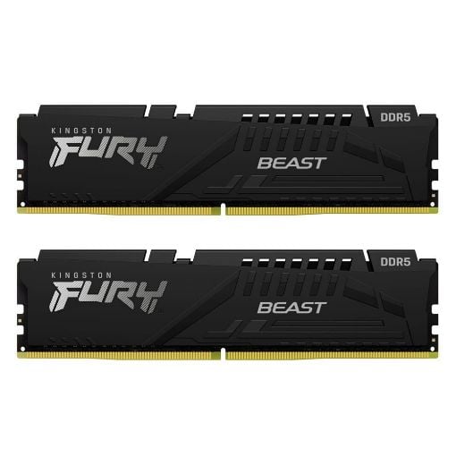 Εικόνα της Ram Kingston Fury Beast 64GB (2x32GB) DDR5-5200MHz CL40 Black KF552C40BBK2-64