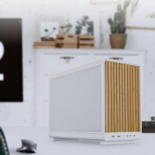Εικόνα της Lian Li Dan Cases A3-mATX All Mesh Steel-Fabric Wood & Glass Edition White G99.A3W-WDG.00