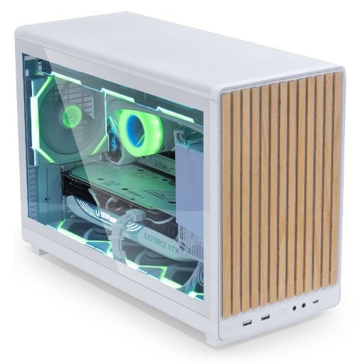 Εικόνα της Lian Li Dan Cases A3-mATX All Mesh Steel-Fabric Wood & Glass Edition White G99.A3W-WDG.00