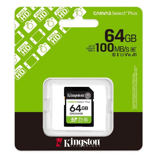 Εικόνα της Κάρτα Μνήμης SDXC Kingston Canvas Select Plus Class 10 64GB UHS-I U1 SDS3/64GB