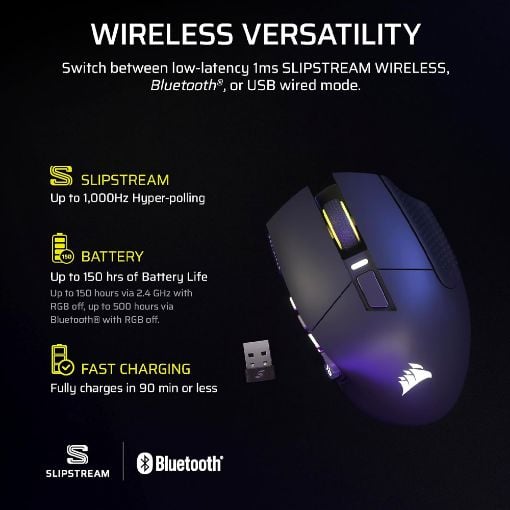 Εικόνα της Ποντίκι Corsair Scimitar Elite SE MMO RGB Wireless Gun Metal CH-9314014-WW