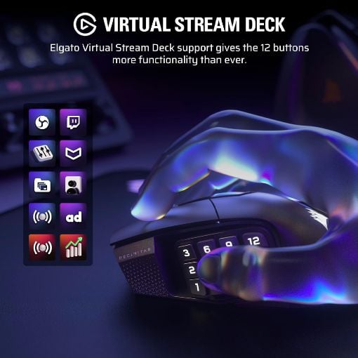 Εικόνα της Ποντίκι Corsair Scimitar Elite SE MMO RGB Wireless Gun Metal CH-9314014-WW
