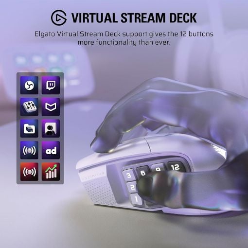 Εικόνα της Ποντίκι Corsair Scimitar Elite SE MMO RGB Wireless White CH-9314011-WW