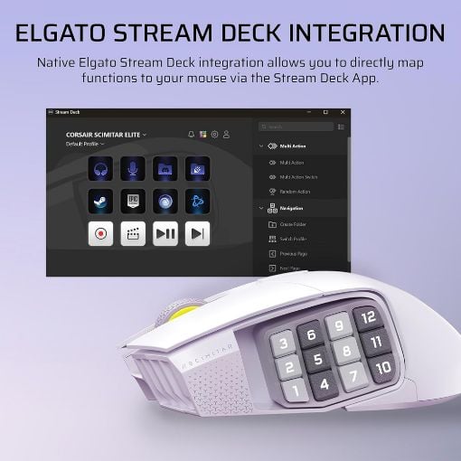 Εικόνα της Ποντίκι Corsair Scimitar Elite SE MMO RGB Wireless White CH-9314011-WW