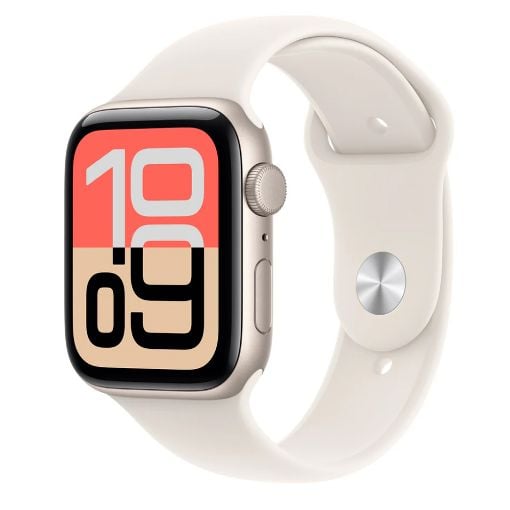 Εικόνα της Apple Watch SE 3 GPS 44mm Aluminium Starlight with Starlight Sport Band (S/M) MEH34QL/A
