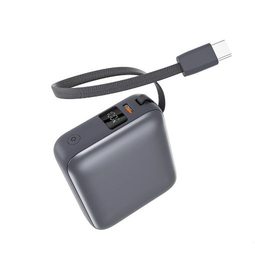 Εικόνα της Power Bank QCY PB10C USB-C & Built-In Cable 10000mAh 35W Grey