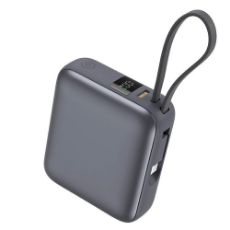 Εικόνα της Power Bank QCY PB10C USB-C & Built-In Cable 10000mAh 35W Grey