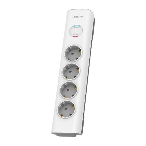 Εικόνα της Πολύπριζο Ασφαλείας Philips 4 Θέσεων 2m Λευκό SPN7040WA/GRS