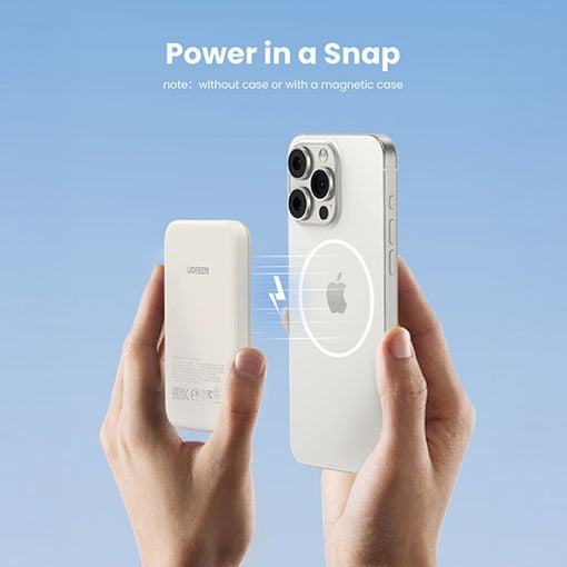 Εικόνα της Power Bank Ugreen PB560 Magnetic Wireless 5000mAh 15W Beige 25207