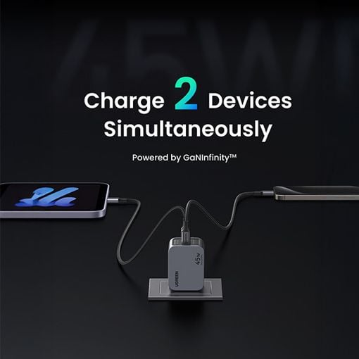 Εικόνα της Φορτιστής Ugreen Nexode Pro 2 x USB-C GaN 45W Grey 35008