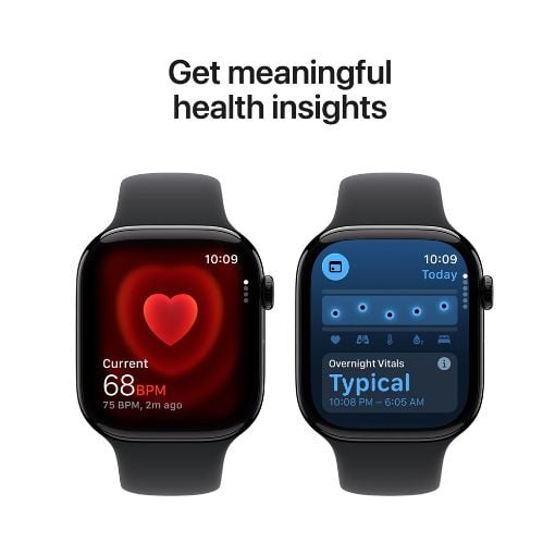 Εικόνα της Apple Watch Series 11 GPS 46mm Aluminium Jet Black with Black Sport Band (S/M) MEUW4QL/A
