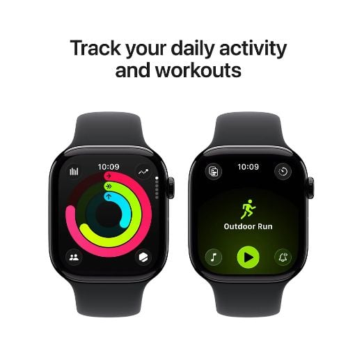 Εικόνα της Apple Watch Series 11 GPS 46mm Aluminium Jet Black with Black Sport Band (S/M) MEUW4QL/A