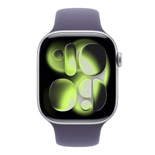 Εικόνα της Apple Watch Series 11 GPS 46mm Aluminium Silver with Purple Fog Sport Band (S/M) MEV94QL/A