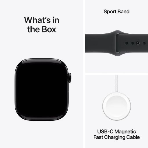 Εικόνα της Apple Watch Series 11 GPS 46mm Aluminium Jet Black with Black Sport Band (M/L) MEUX4QL/A