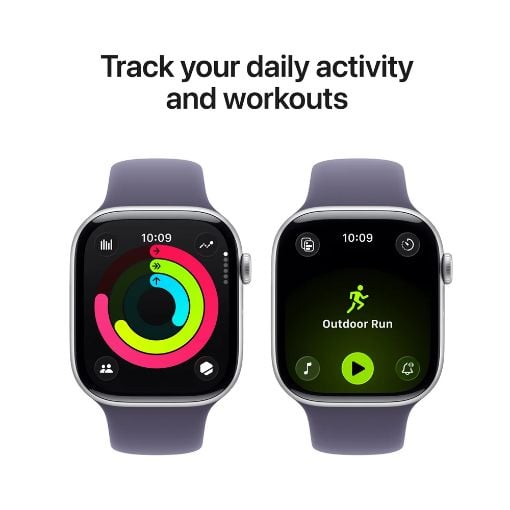 Εικόνα της Apple Watch Series 11 GPS 46mm Aluminium Silver with Purple Fog Sport Band (M/L) MEVA4QL/A
