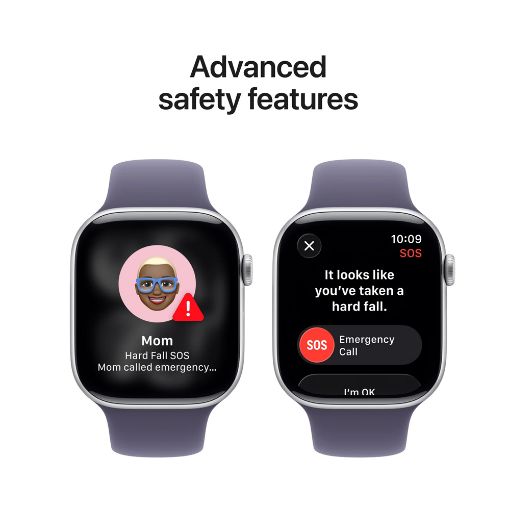 Εικόνα της Apple Watch Series 11 GPS 42mm Aluminium Silver with Purple Fog Sport Band (S/M) MEU64QL/A