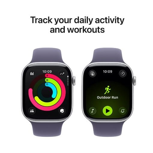 Εικόνα της Apple Watch Series 11 GPS 42mm Aluminium Silver with Purple Fog Sport Band (S/M) MEU64QL/A
