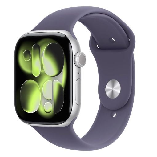 Εικόνα της Apple Watch Series 11 GPS 42mm Aluminium Silver with Purple Fog Sport Band (S/M) MEU64QL/A